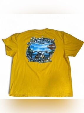 Harley-Davidson Bold Yellow Pocket Tee with Chest Logo - Size 2XL